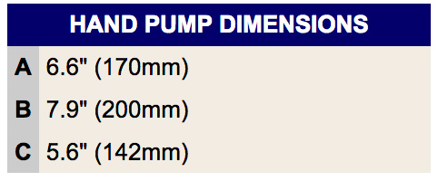 Lavac Hand Pump dimensions